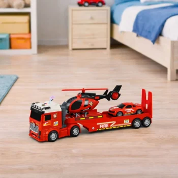Vatrogasni Set, Vučni Kamion, Auto I Helikopter, Svjetla I Zvuk 3