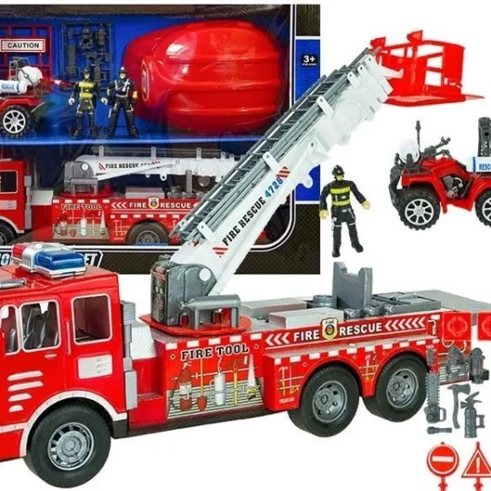 Vatrogasni Set Za Djecu, Kamion 49 Cm, Quad I Kaciga 1