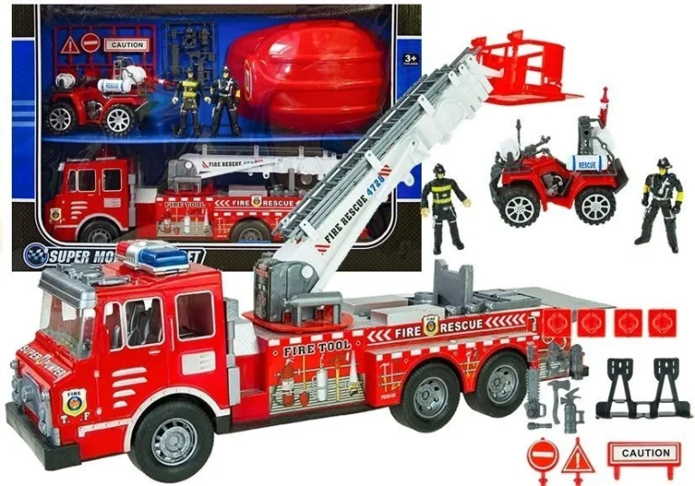 Vatrogasni Set Za Djecu, Kamion 49 Cm, Quad I Kaciga 1