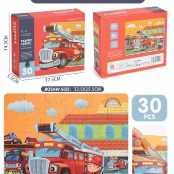 Velika Slagalica Za Djecu 2+, Logička Igračka Slagalica Od 30 Dijelova Vatrogasna Postrojba 4