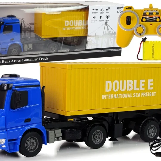 Veliki R/c Kamion Mercedes Arocs Plavi 1:20 Kontejner Dug 58 Cm 1