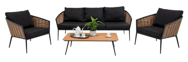 Veliki Aluminijski Vrtni Set Kauč + 2 Fotelje + Stol 1