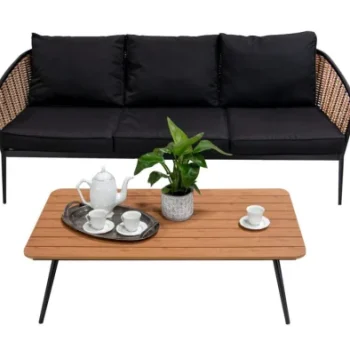 Veliki Aluminijski Vrtni Set Kauč + 2 Fotelje + Stol 2