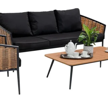 Veliki Aluminijski Vrtni Set Kauč + 2 Fotelje + Stol 3
