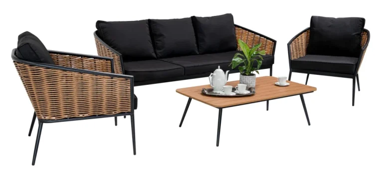 Veliki Aluminijski Vrtni Set Kauč + 2 Fotelje + Stol 3