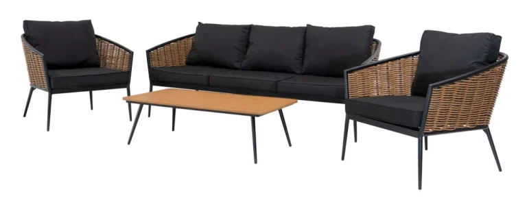 Veliki Aluminijski Vrtni Set Kauč + 2 Fotelje + Stol 4