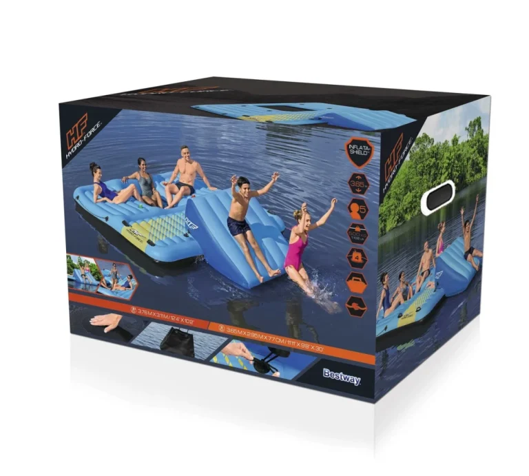 Veliki Napuhani Hydro Force Otok Za Plivanje Za 5 Osoba Bestway + Tobogan 365x295x77cm + Tobogan 11