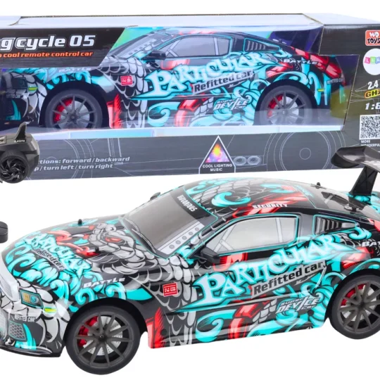 Veliki Sportski Automobil Na Daljinsko Upravljanje Rc 1:8 Svjetla Zvukovi Grafiti 1