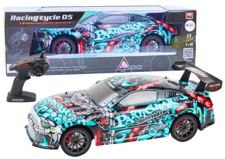 Veliki Sportski Automobil Na Daljinsko Upravljanje Rc 1:8 Svjetla Zvukovi Grafiti 1