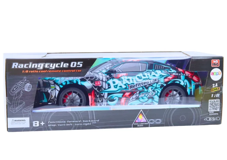 Veliki Sportski Automobil Na Daljinsko Upravljanje Rc 1:8 Svjetla Zvukovi Grafiti 5