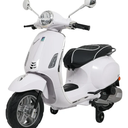 Vespa Roma Skuter Vozilo Bijeli Motocikl Za Djecu, Bijela Motor Na Akumulator 1