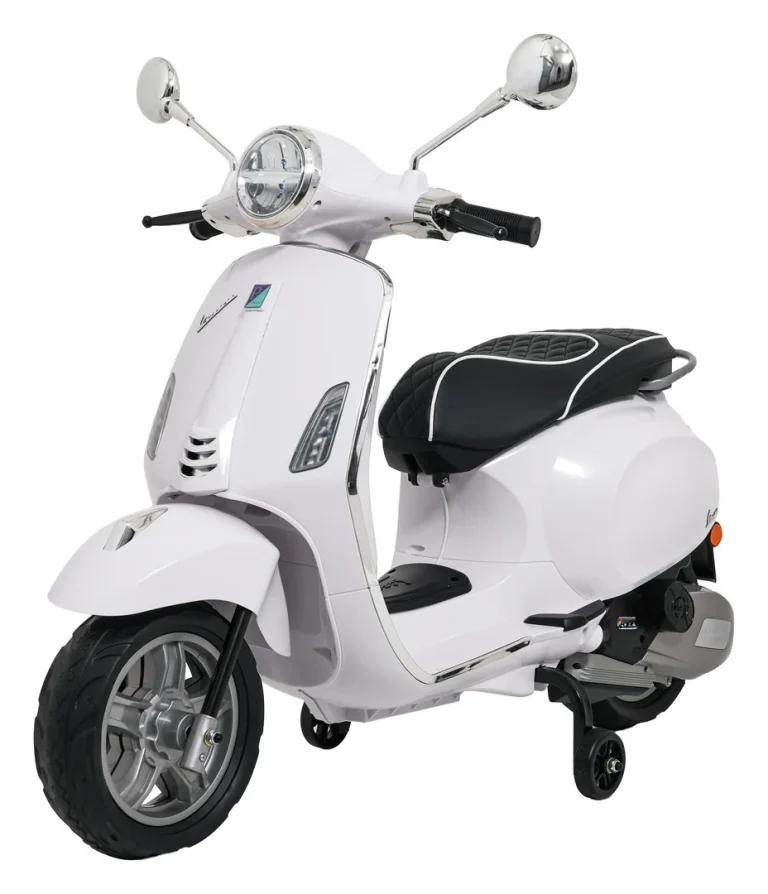 Vespa Roma Skuter Vozilo Bijeli Motocikl Za Djecu, Bijela Motor Na Akumulator 1