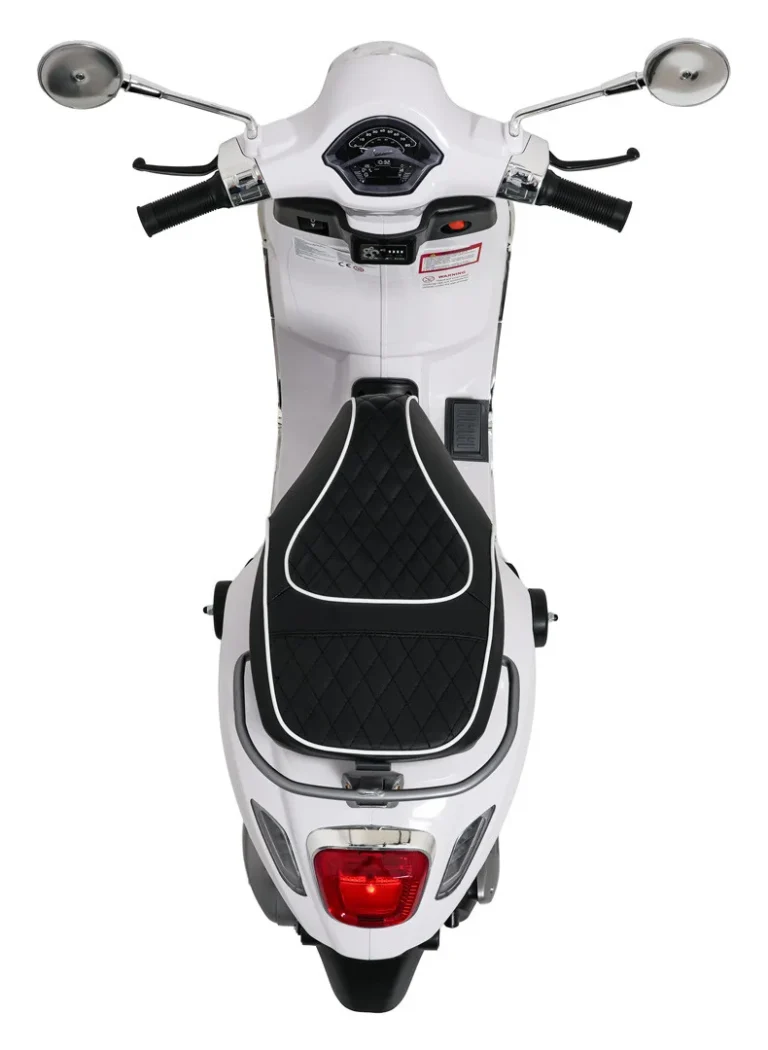 Vespa Roma Skuter Vozilo Bijeli Motocikl Za Djecu, Bijela Motor Na Akumulator 11