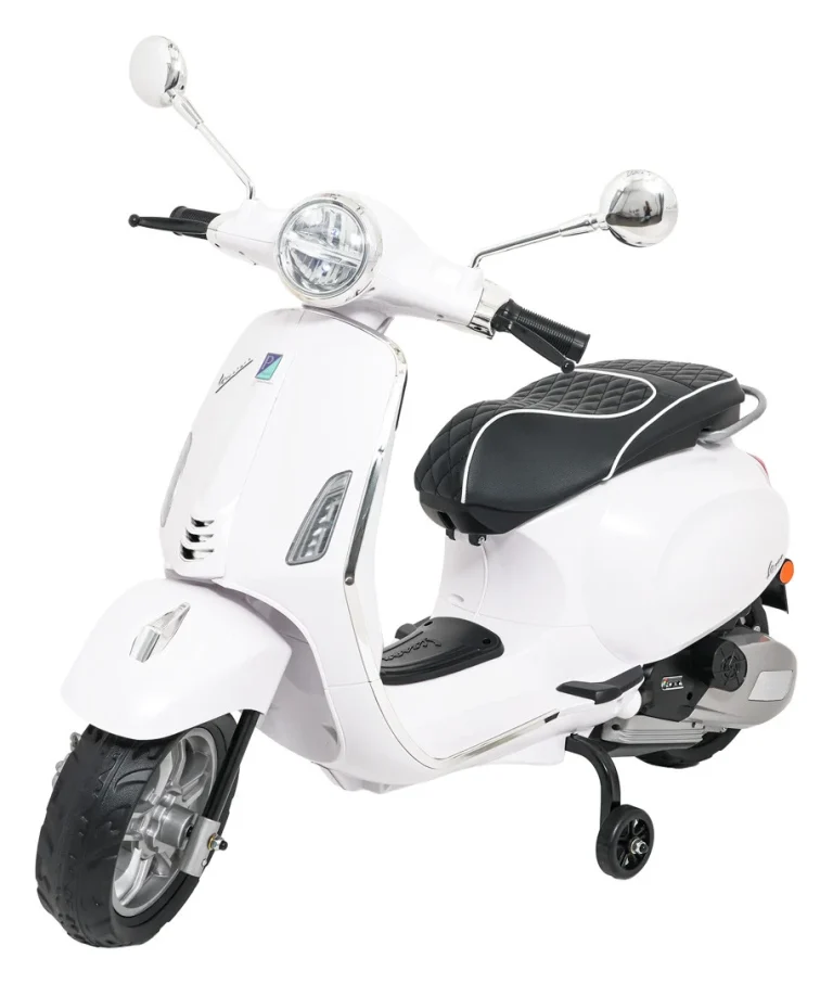 Vespa Roma Skuter Vozilo Bijeli Motocikl Za Djecu, Bijela Motor Na Akumulator 12