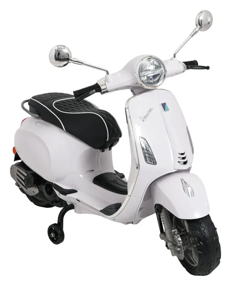 Vespa Roma Skuter Vozilo Bijeli Motocikl Za Djecu, Bijela Motor Na Akumulator 14