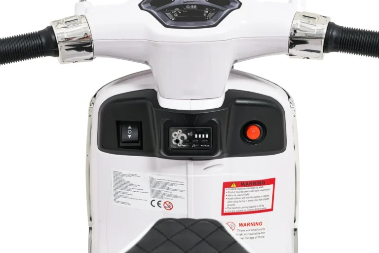 Vespa Roma Skuter Vozilo Bijeli Motocikl Za Djecu, Bijela Motor Na Akumulator 16