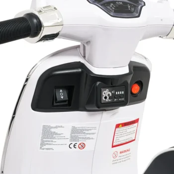 Vespa Roma Skuter Vozilo Bijeli Motocikl Za Djecu, Bijela Motor Na Akumulator 18