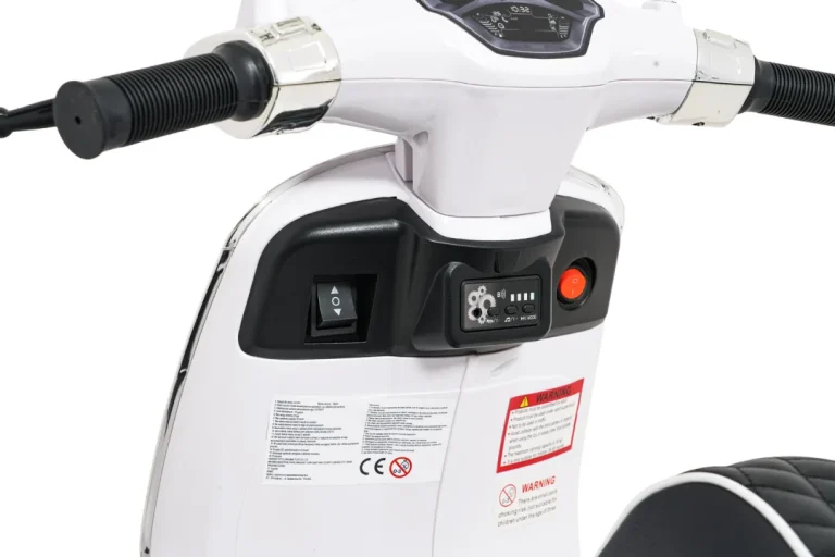 Vespa Roma Skuter Vozilo Bijeli Motocikl Za Djecu, Bijela Motor Na Akumulator 18