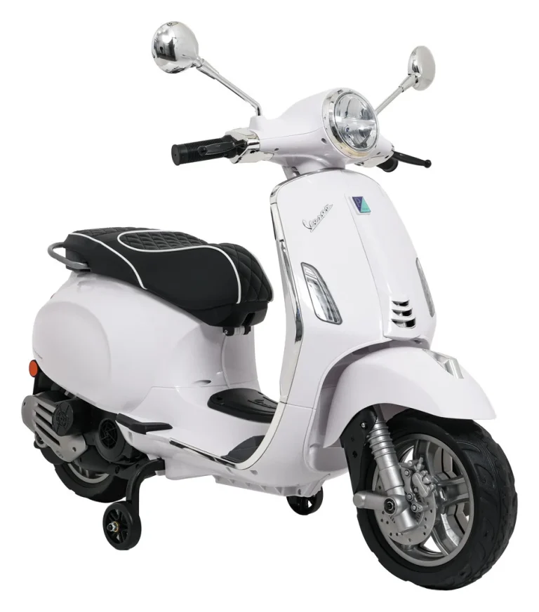Vespa Roma Skuter Vozilo Bijeli Motocikl Za Djecu, Bijela Motor Na Akumulator 5