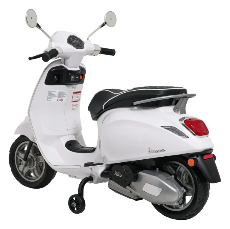 Vespa Roma Skuter Vozilo Bijeli Motocikl Za Djecu, Bijela Motor Na Akumulator 8