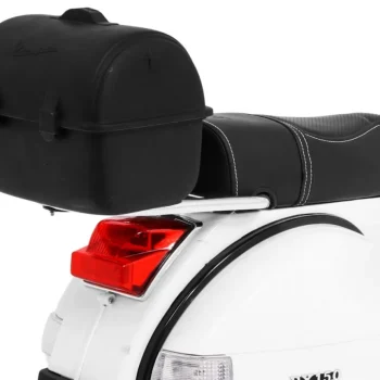Vespa Električni Skuter Za Djecu Bijeli + Pomoćni Kotači + Audio + Eko Koža + Eva + Spori, Bijela Motor Na Akumulator 10