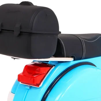 Vespa Električni Skuter Za Djecu Plavi + Pomoćni Kotači + Audio + Eko Koža + Eva + Spori, Plava Motor Na Akumulator 10