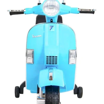 Vespa Električni Skuter Za Djecu Plavi + Pomoćni Kotači + Audio + Eko Koža + Eva + Spori, Plava Motor Na Akumulator 3