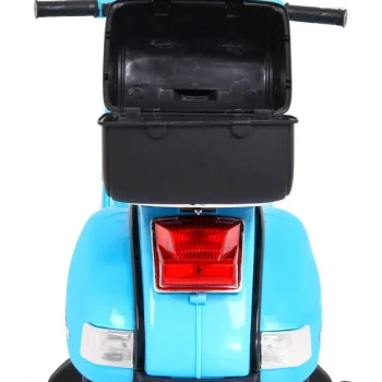 Vespa Električni Skuter Za Djecu Plavi + Pomoćni Kotači + Audio + Eko Koža + Eva + Spori, Plava Motor Na Akumulator 7