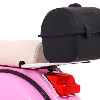 Vespa Električni Skuter Za Djecu Roza + Pomoćni Kotači + Audio + Eko Koža + Eva + Spori Start Motor Na Akumulator 12