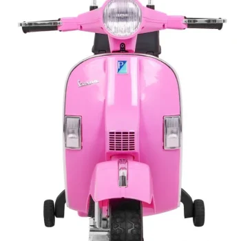Vespa Električni Skuter Za Djecu Roza + Pomoćni Kotači + Audio + Eko Koža + Eva + Spori Start Motor Na Akumulator 3