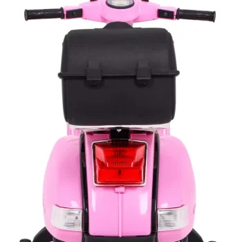 Vespa Električni Skuter Za Djecu Roza + Pomoćni Kotači + Audio + Eko Koža + Eva + Spori Start Motor Na Akumulator 6