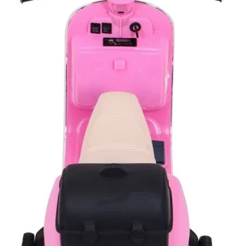 Vespa Električni Skuter Za Djecu Roza + Pomoćni Kotači + Audio + Eko Koža + Eva + Spori Start Motor Na Akumulator 8