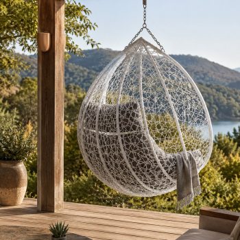 Viseća Fotelja Cocoon Hanging Toscana Bijela 3