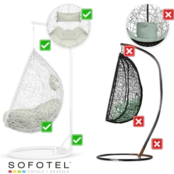 Viseća Vrtna Stolica Brava Bijela + Jastuci Sofotel Sivi 13