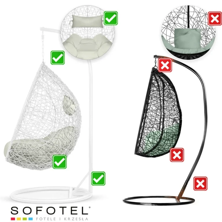 Viseća Vrtna Stolica Brava Bijela + Jastuci Sofotel Sivi 13