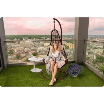 Viseća Vrtna Stolica Cabana Smeđa + Bež Jastuci 8