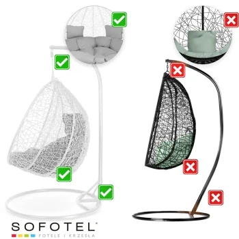 Viseća Vrtna Stolica Havana Duo Bijela + Sivi Jastuci Sofotel 15