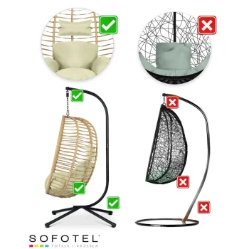 Viseća Vrtna Stolica Toskana, Crna + Bež Jastuci Sofotel 14