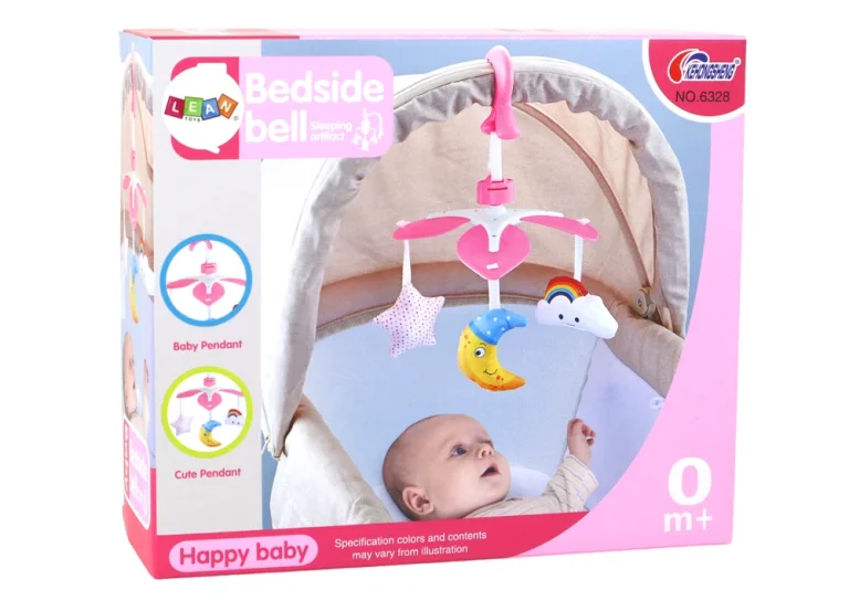 Viseći Vrtuljak Za Bebe Nebo Ružičasti S Kopčom 4