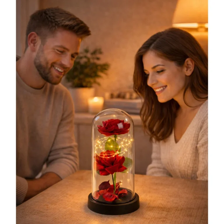 Vječne 2 Ruže U Kupoli S Led Rasvjetom Crvene 21 × 11 Cm · 21335 6