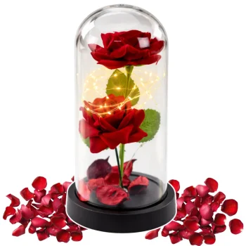 Vječne 2 Ruže U Kupoli S Led Rasvjetom Crvene 21 × 11 Cm · 21335 7