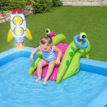 Vodeno Igralište Mali Astronaut 288x206x84 Bestway 5u1 + Tobogan + Obruči 2