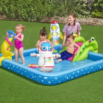 Vodeno Igralište Mali Astronaut 288x206x84 Bestway 5u1 + Tobogan + Obruči 3