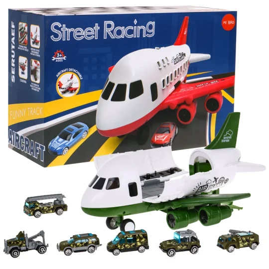 Vojni Avion 2u1 S Parkiralištem I 6 Vozila 3+ 1