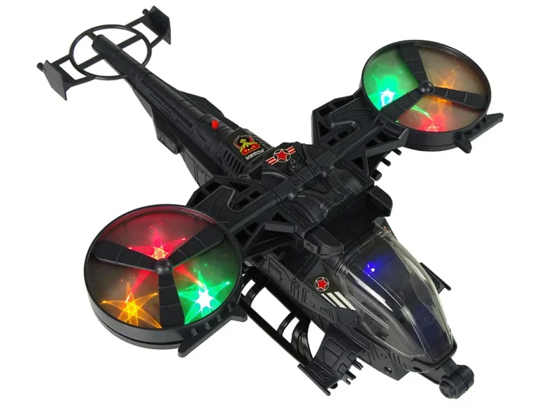 Vojni Helikopter, Ogromna Krila, Svjetla, Zvuk Rotacije 3