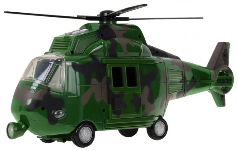 Vojni Helikopter Za Djecu 3+ Zeleni + Zvukovi Svjetla + Pokretni Dijelovi 4