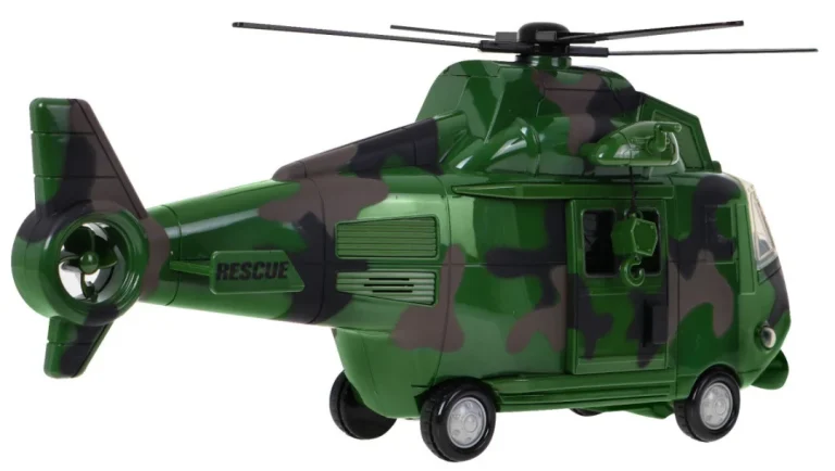 Vojni Helikopter Za Djecu 3+ Zeleni + Zvukovi Svjetla + Pokretni Dijelovi 6