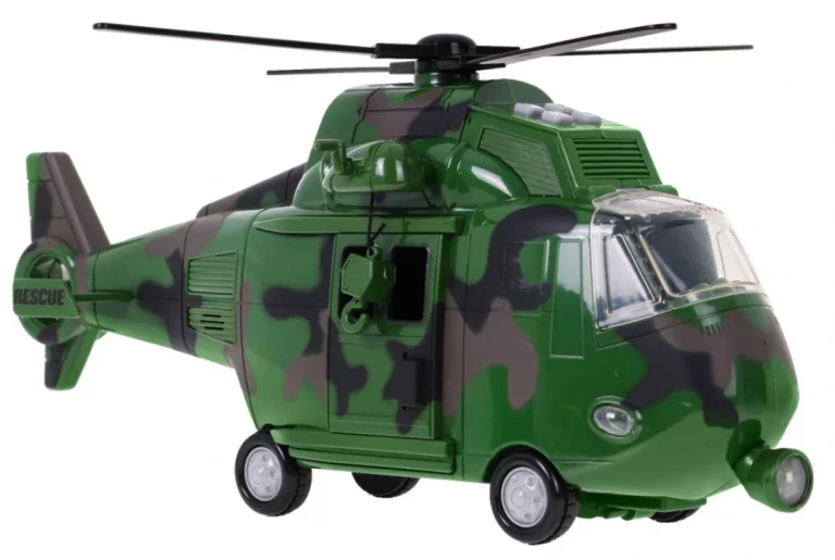 Vojni Helikopter Za Djecu 3+ Zeleni + Zvukovi Svjetla + Pokretni Dijelovi 7