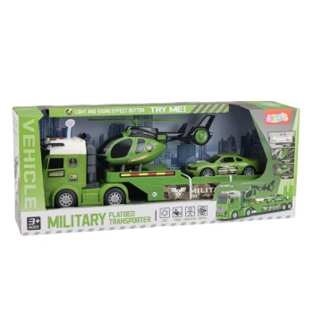 Vojni Set, Vučni Kamion, Automobil I Helikopter, Svjetla I Zvuk 6