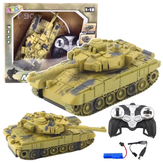 Vojni Tenk T90 S Daljinskim Upravljanjem, Rc Svjetlima I Zvukovima, Pijesak 1:18 1